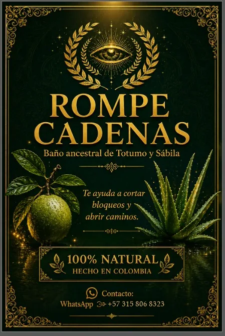 Rompe Cadenas, baño ancestral de Totumo y Sábila